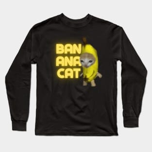 Banana Cat Meme Long Sleeve T-Shirt